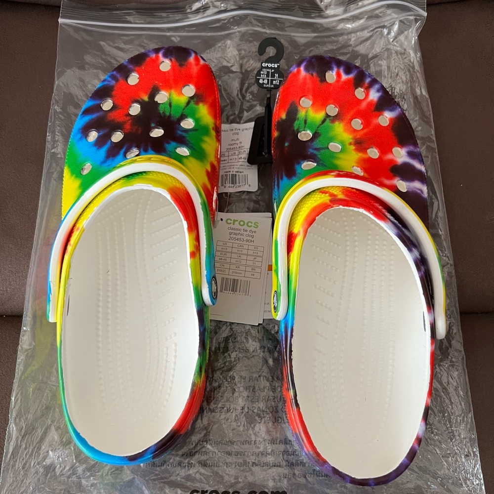 Tie Dye Crocs Mens size 13